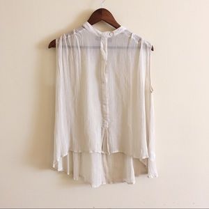 Winter Kate Chiffon Sleeveless Blouse Cream M